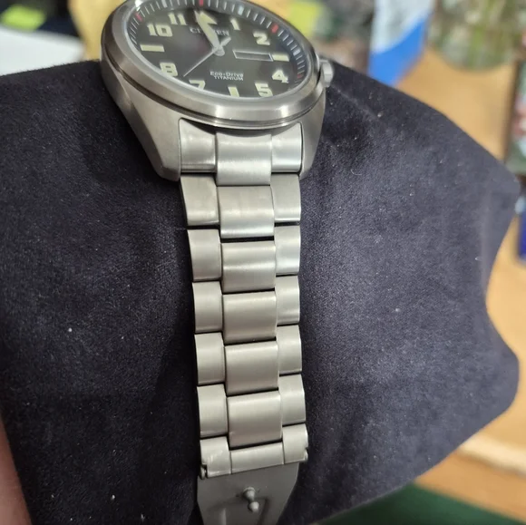 Citizen Garrison Titanium Eco Drive Watch 43mm Black Dial - Picture 9 of 13